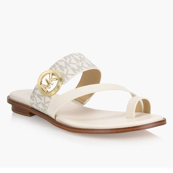 Michael Kors Vera Flat Thong Sandals Vanilla - 7.5 - Picture 1 of 12